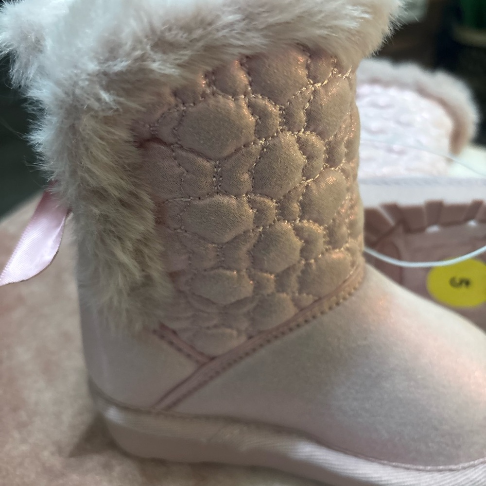 Cozy Pink Baby Girl Boots - Picture 3 of 5